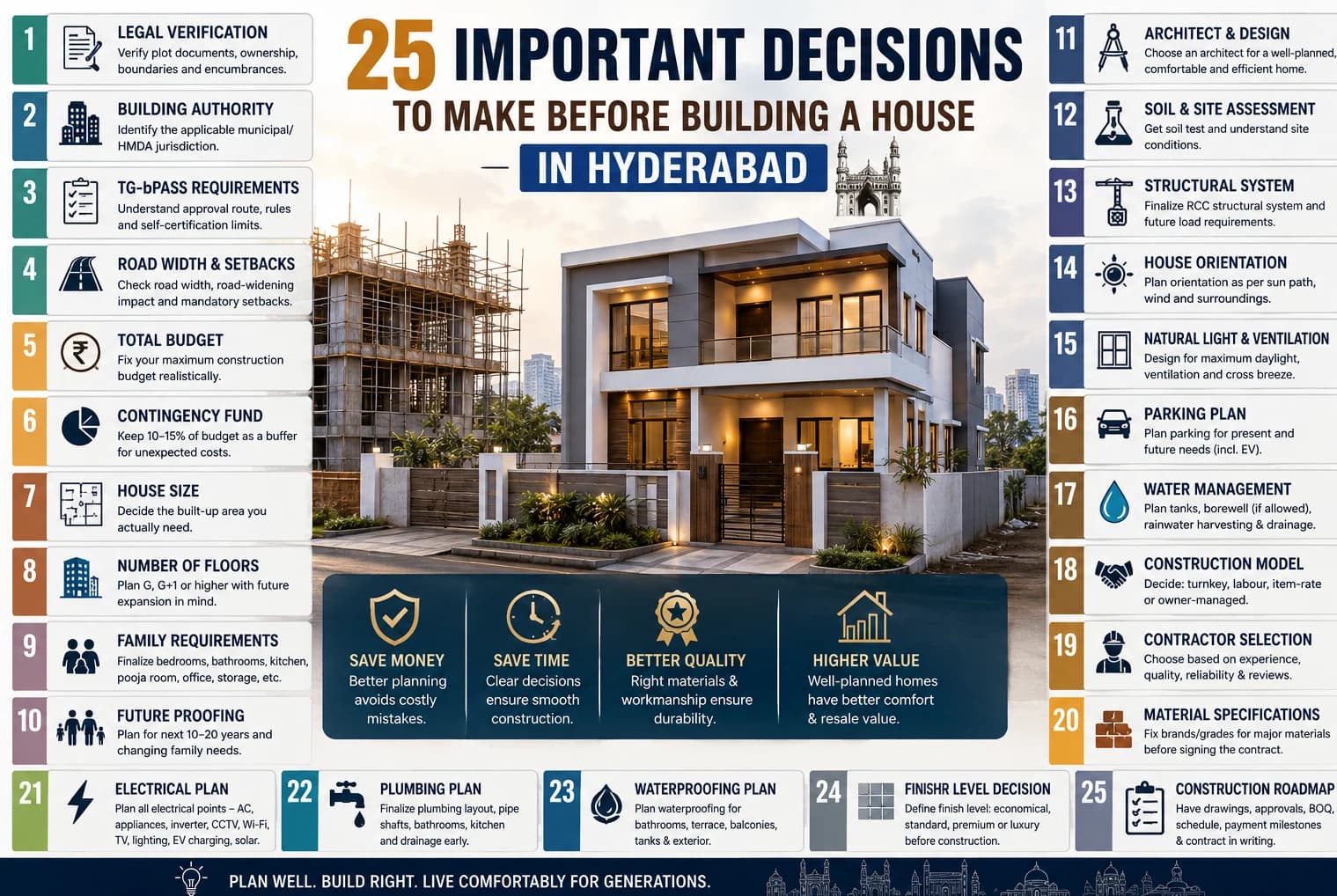25 important decisions to make before building a house in Hyderabad